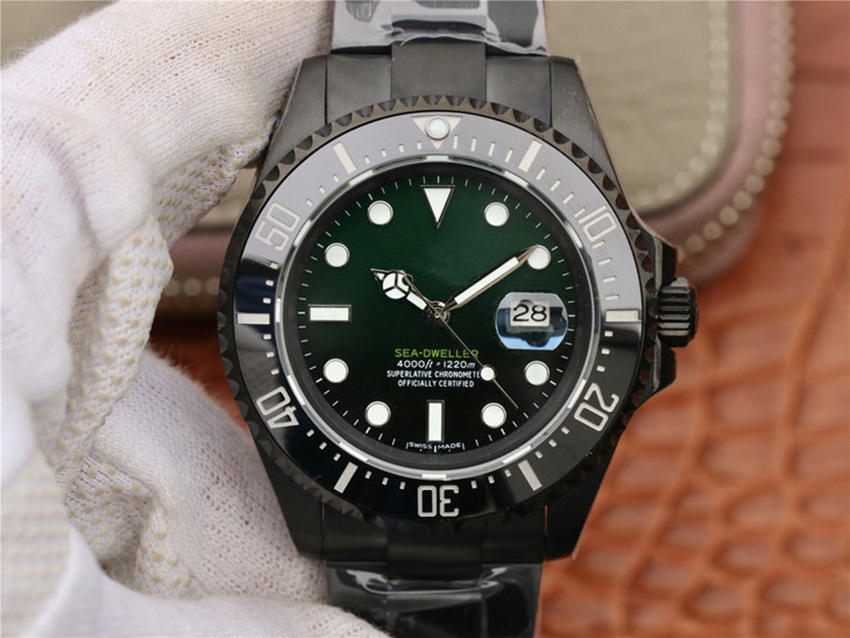 

Wrist watches gold watch diamond watch N factory Black Samurai 904L fine steel 3135 movement black dial ceramic ring, Dhl single number