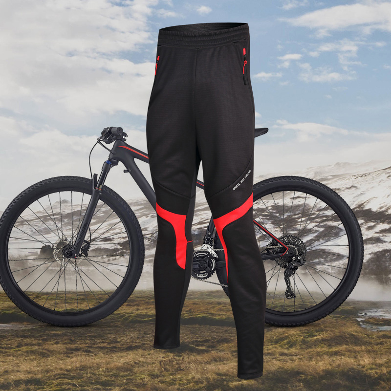 

Santic Men Cycling Pants Winter Windproof Reflective Pants Quick Dry Running Outdoor Cycling Clothings Thermal Mtb, Black asian size