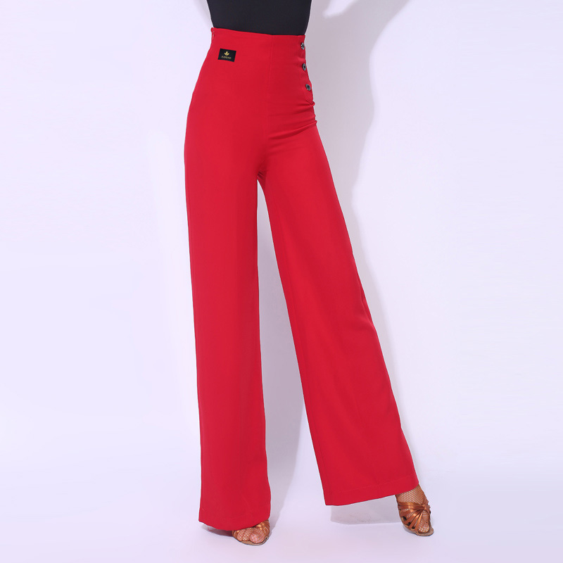 

Ballroom Pants Latin Dance Practice Clothes Female Adult Wide-Leg Trousers Professional Modern Dancing Performance Wear DNV13456, Black