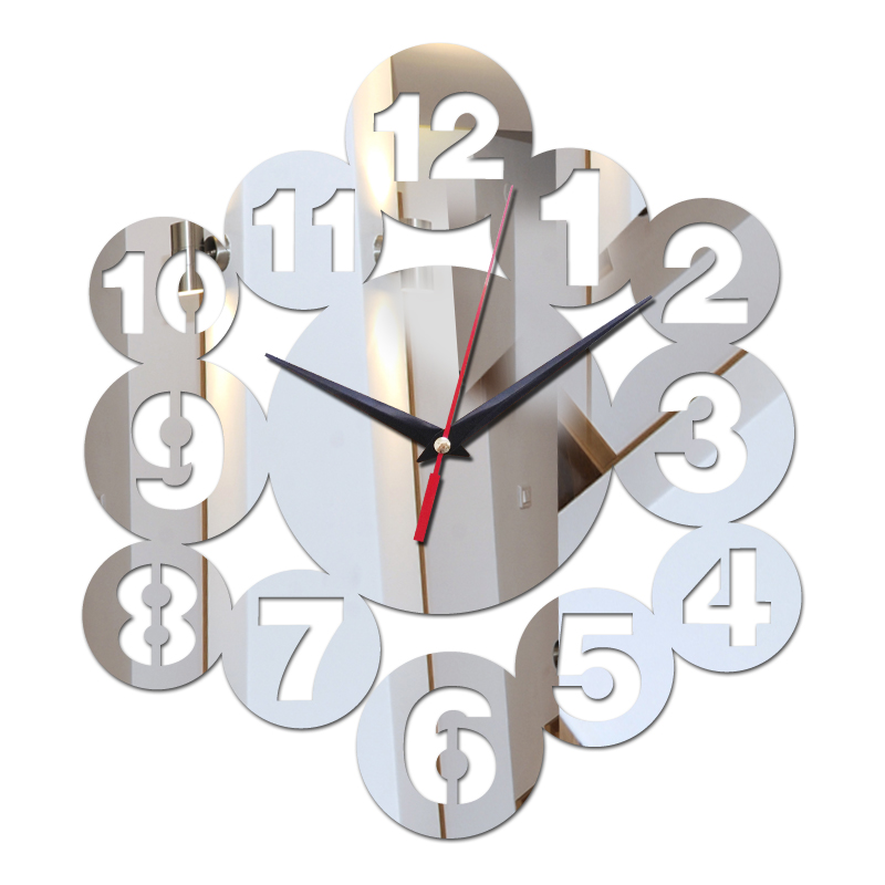 

hot sale diy single face needle quartz wall watches acrylic material wall clocks brief style home decor sticker for bedroom