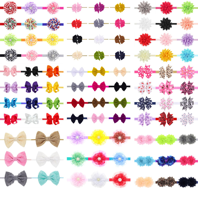 

Bohemian Newborn Baby Kids Bowknots Headbands Turban Head Wrap Soft Hair band Headwear Bandanas Xmas Gift, 33