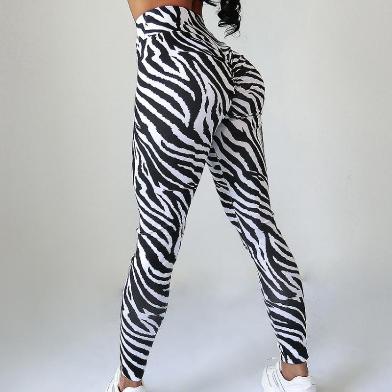 

2020 New 3D Zebra Print Women Yoga Tight Pants Gym Clothing Leggings Quick-drying Thin High Waist Female Running Sportswear, Aspicture