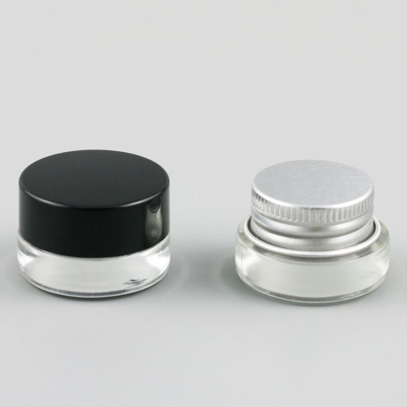 

12 x 3g Travel Mini Glass Sample Cream Make up Jar Containers With Silver Black Lids 1/10OZ Small Glass Cream Pot