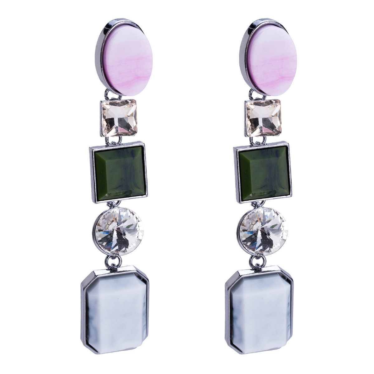 

EH8342 fashion exaggerated multi-layer diamond earrings women bohemian Cross