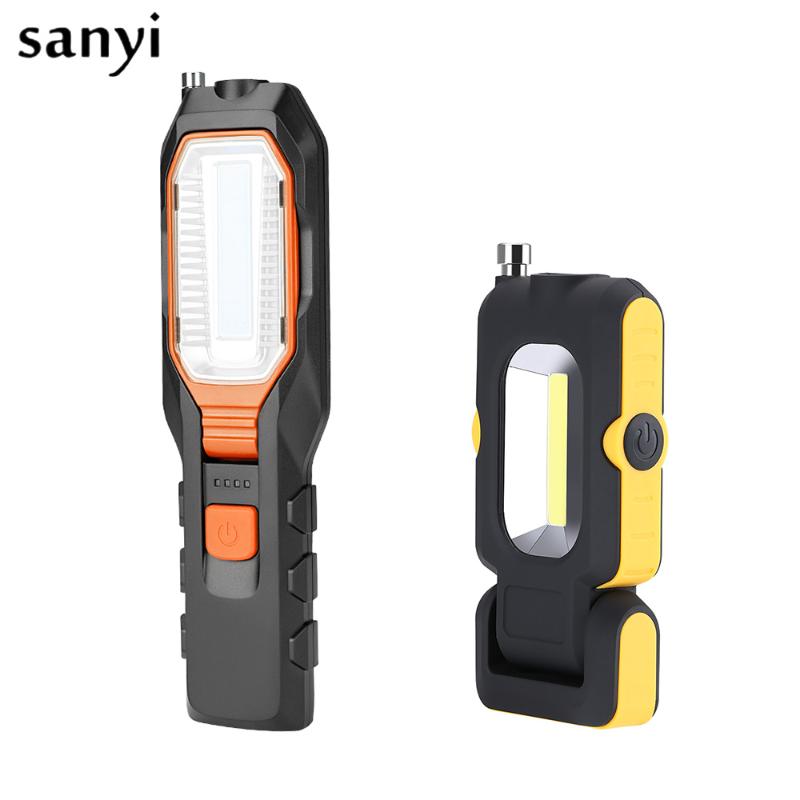 

COB Super Bright Adjustable LED Work Light Inspection Lamp Hand Torch Magnetic Camping Tent Lantern With Hook Magnet Pick Tools