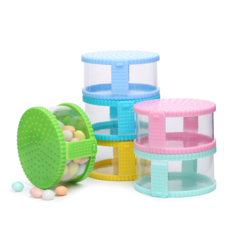 

12pcs Round transparent plastic candy box wedding candy box mini plastic