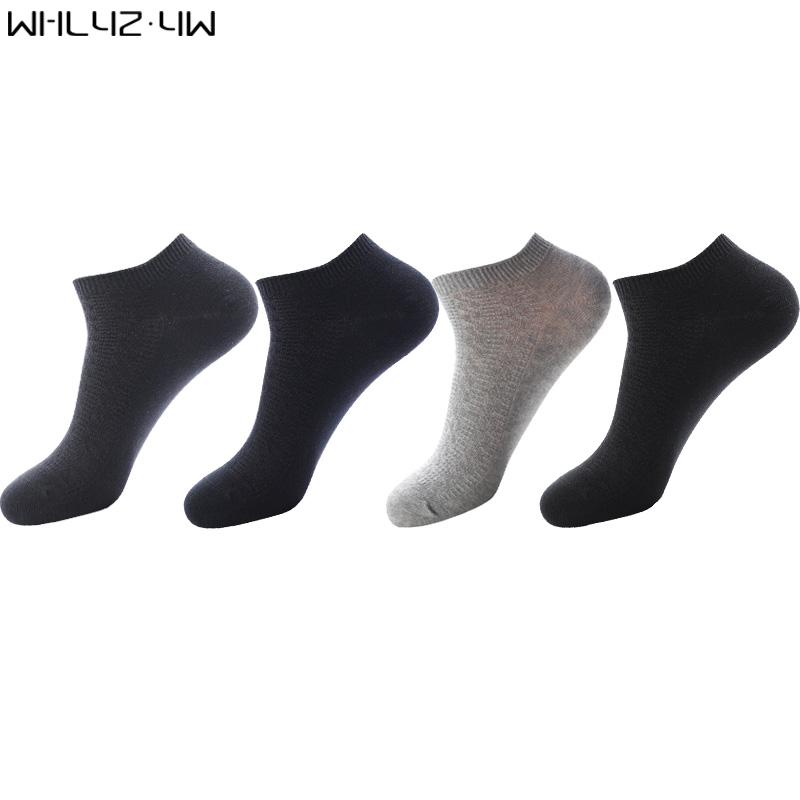 

WHYZ YW 5 pairs/lot Combed cotton ankle boat socks men business breathable solid party crew Socks brand good quality man, Black