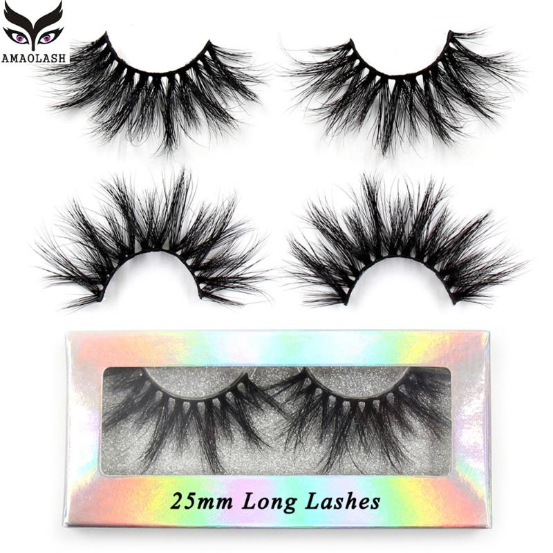 

AMAOLASH 25mm Lashes 3D Mink Eyelashes Fluffy Dramatic Eyelashes Natural Long False Lightweight Crisscross Mink Lashes