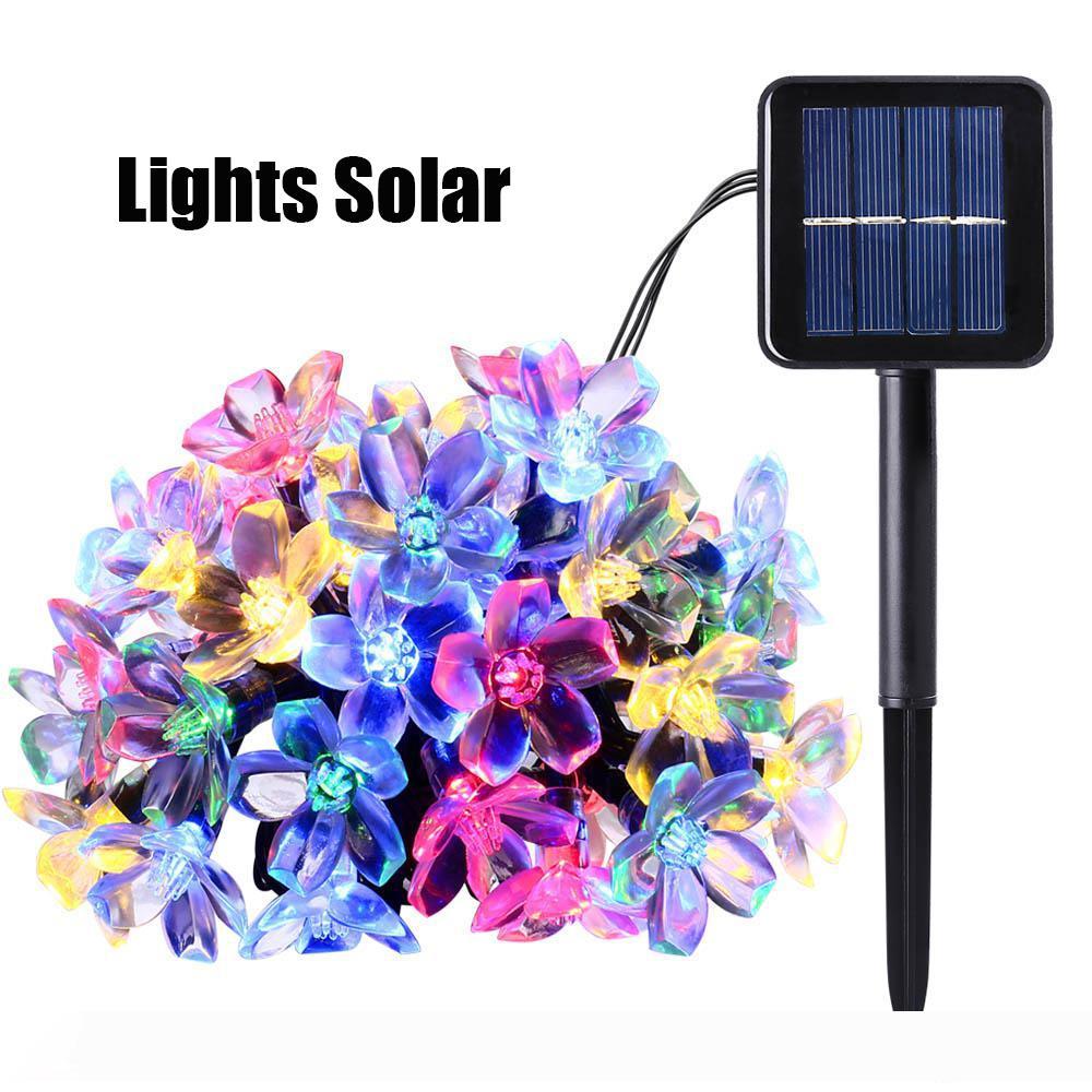 

50 LEDS 7M Peach Ledertek Flower Solar Lamp Power LED String Fairy Lights Solar Garlands Garden Christmas Decor For Outdoor