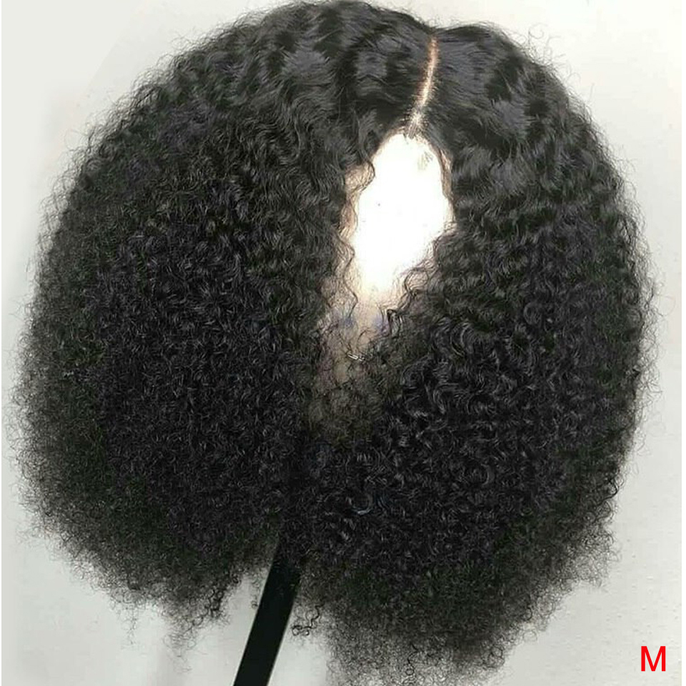 

Brazilian Afro Kinky Curly Lace Frontal Wigs Pre Plucked For Black Women 150 Density 13x4 Remy Lace Front Human Hair Wigs, Medium brown