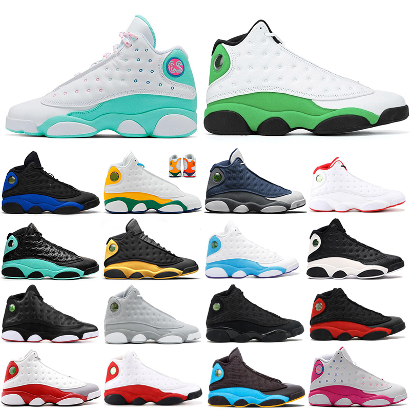 

Flint 13 13s Mens Basketball Shoes Aurora Green black cat Singles DayReverse He Got Game Playground Men shoes Sneaker Trainers 5.5-13, Island green 40-47