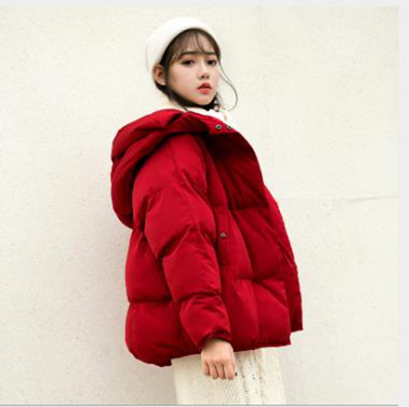 

Wholesale fashion women's new short short loose bakery student coat winter ins down cotton jacket, Caramel