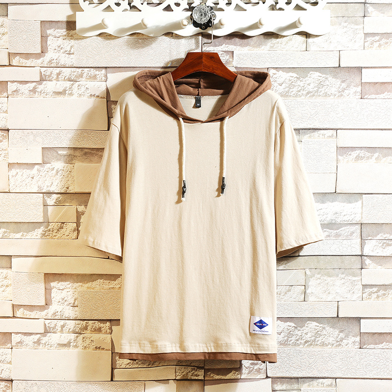 

Classic Men's Clothing Tops & Tees T-Shirts Plus Asian Sizes M-4XL 5XL 2020 Summer Short Sleeves Brand With Hooded Tshirt, T19828 asian size k