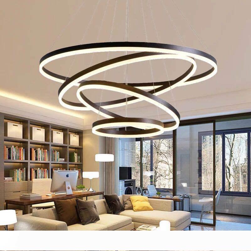 

40CM-100CM Rings Fashional Modern LED chandeliers for Living Dining room DIY Hanging Lighting circle rings for indoor lighting