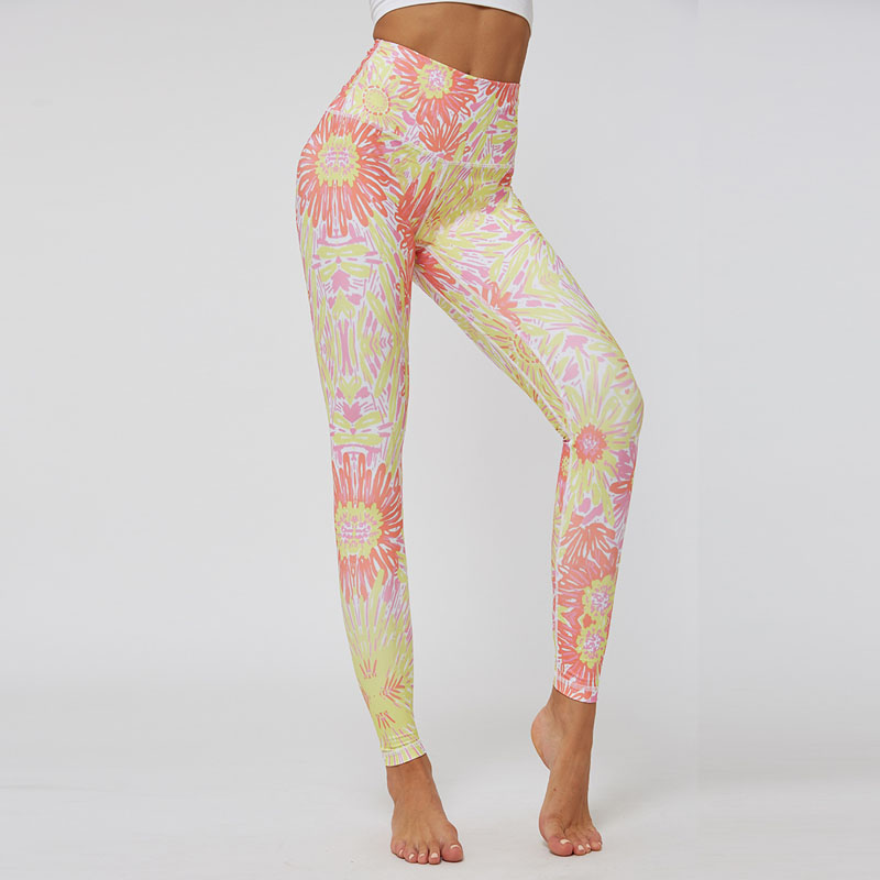 

Gymkm Yoga Printing Sport Women Pants High Elasticity Workout Trousers Breathable Running Fitness Gym Sexy Sweatpants Clothing, As picture