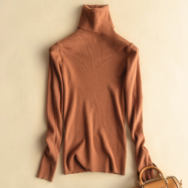 

2020 Knitted Wool Sweater Turtleneck Women Winter Autumn Long Sleeve Female Slim Ladies Tops Women' Pullovers Pull Femme Hiver, Black