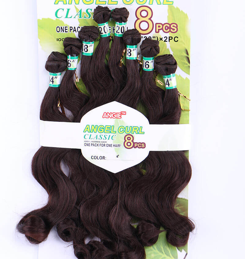 

OMbre brown Synthetic hair extensions brided Double machine weft 8 bundle Mongolian BODY WAVE Peruvian loose wave hair for black marley
