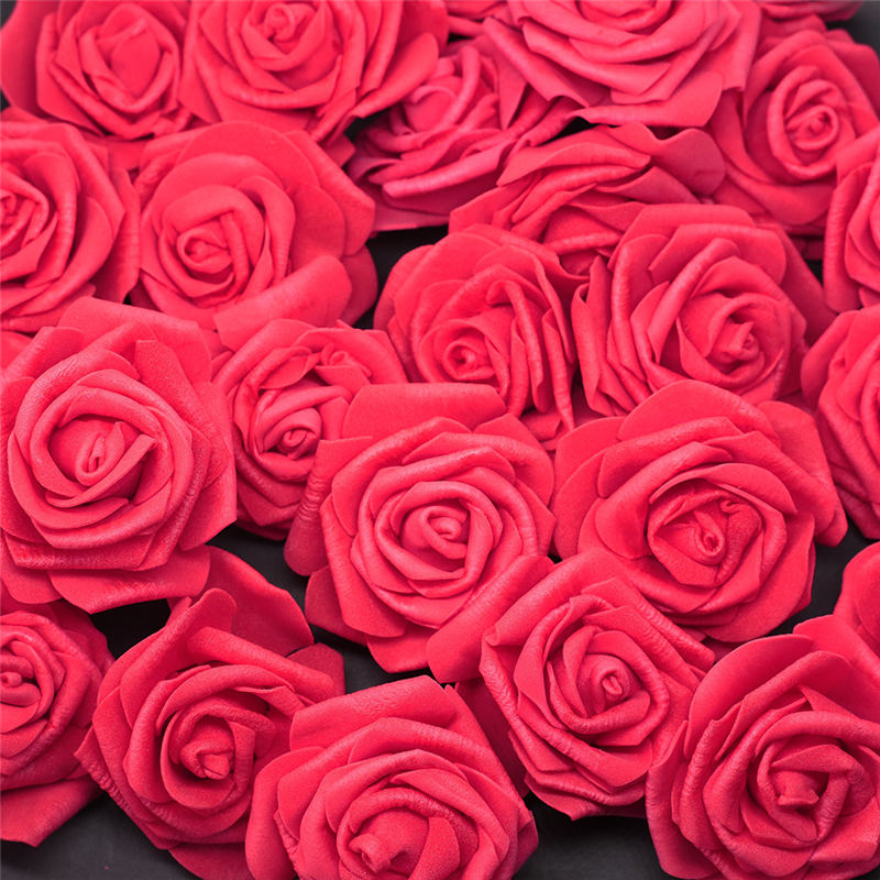 

10pcs-100pcs Red PE Foam Rose Flower Head Artificial Rose For Home Decorative Flower Wreaths Wedding Party DIY Decoration