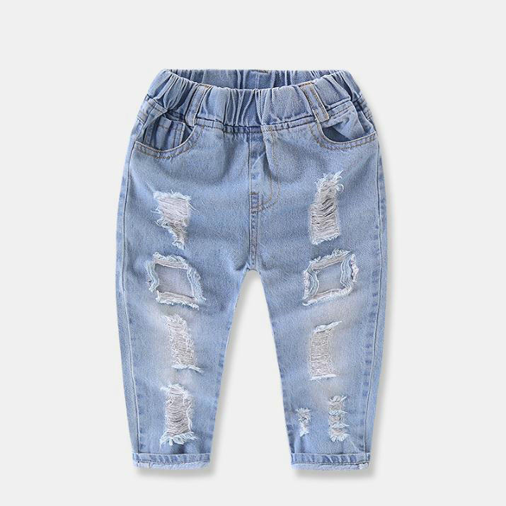 Fashion Baby Kids Boys Denim Jeans Casual Hole Jeans Pants Trousers 2-7Years-image-402928508
