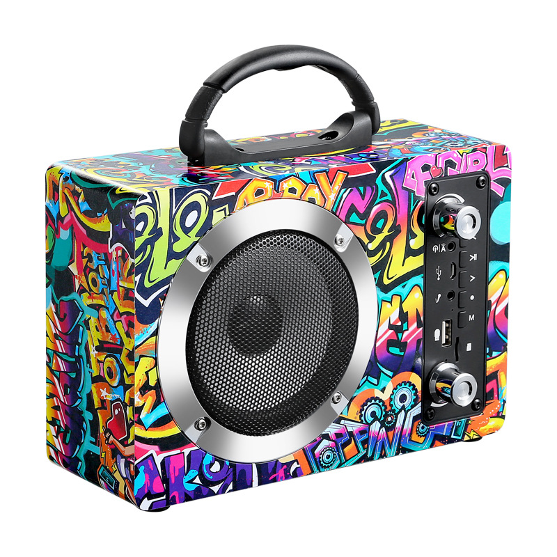

Newest Wooden Wireless Bluetooth Speaker Portable Outdoor Card FM AUX Audio HIFI Subwoofer Bluetooth Speakers MP3 Music Player Large Sound