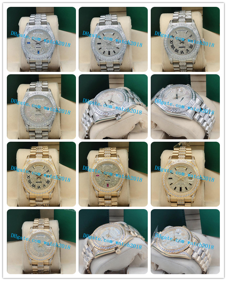 

Bestselling Luxury Watch 8 Style 41mm Pave Full Diamond 228349 118388 Calendar Automatic Fashion Men's Watches Wristwatch