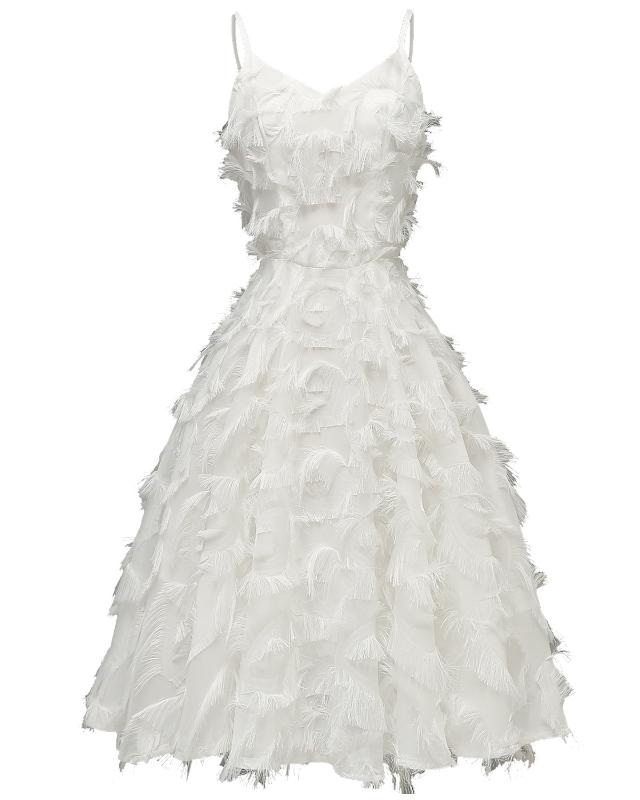 

2020 New Women' Fashion Casual Sexy Spaghetti Strap Feathers Tassel Dress Short Female Vestidos Sexy Women Formal Party Dress, Pink