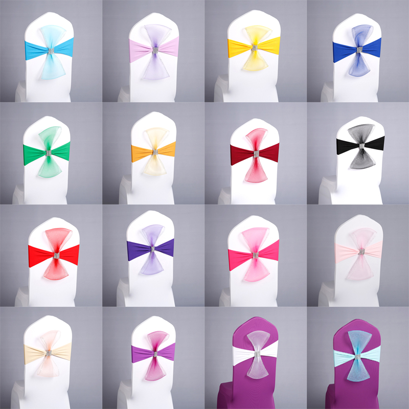 

50pcs/set Organza High Quality Chair Sashes Wedding Chair Knot Cover Decoration Chairs Cover Sash Bands For Weddings Banquet