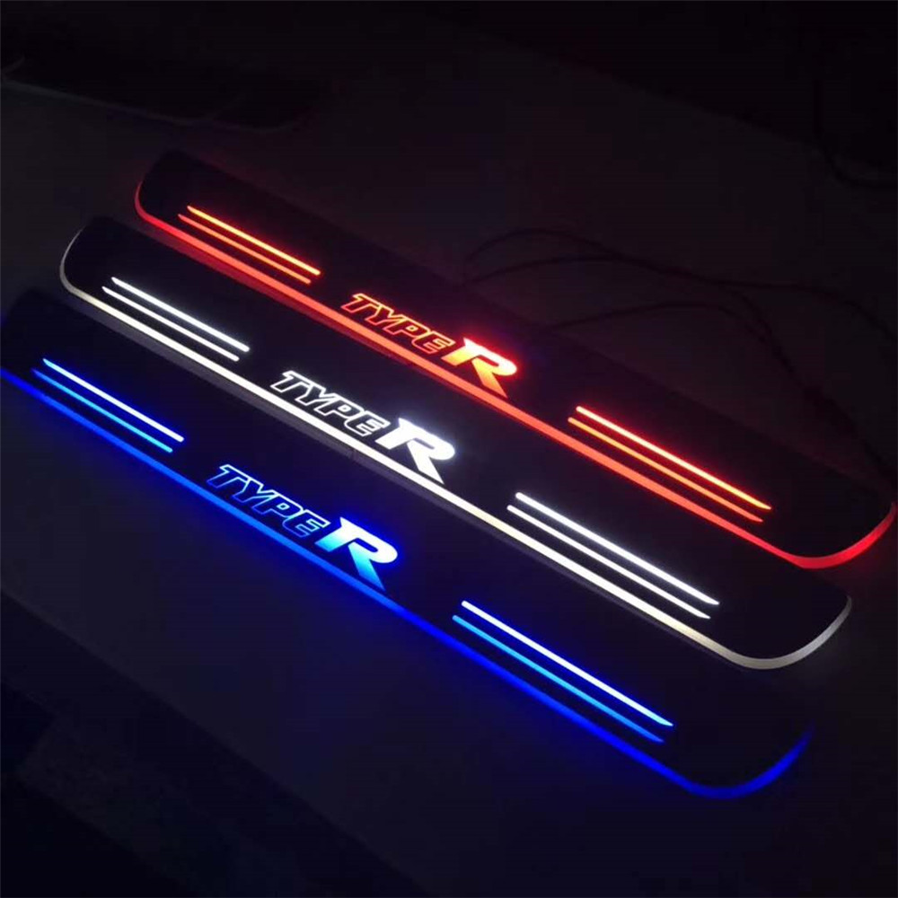 

Moving LED Welcome Pedal Car Scuff Plate Pedal Threshold Door Sill Pathway Light For Honda Civic Type R 2016 2017 2018 2019 2020