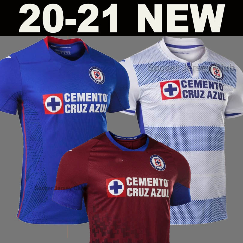 

20 21 Cruz Azul home soccer jersey 2020 2021 away third red football shirt Liga MX third Men + Kids kit camiseta de fútbol, 20-21 home