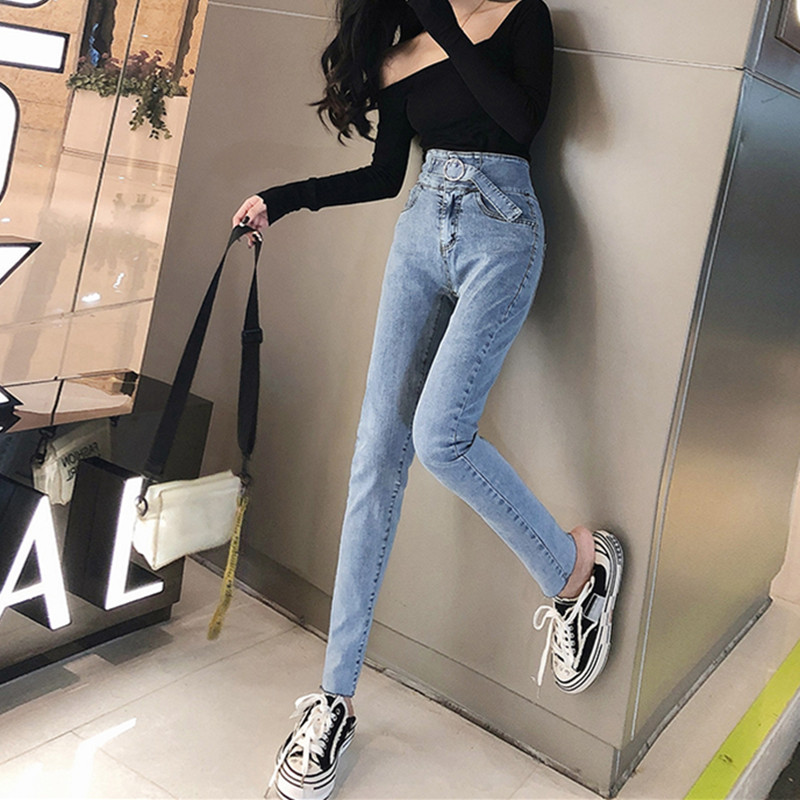 

Woman Skinny Jeans High Waist Clothes Blue Denim Clothing Streetwear Vintage Quality new stretch Fashion Harajuku Sale Items
