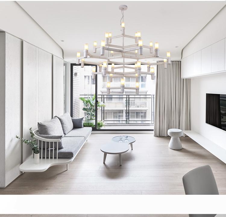 

Nordic modern chandelier villa penthouse living room Pendant Lamps lobby light candlestick pendant lights ceiling lights