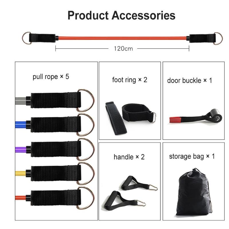

11pcs/ Set Pull Rope Latex Durable Practical TPE Stretch Arm Apparatus Fitness Equipments Removable Training Bands Puller
