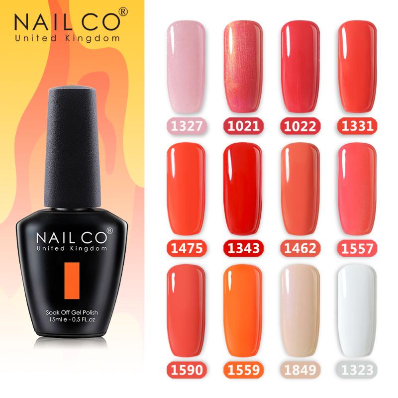 

NAILCO 15ml Orange Color Series Set UV Gel Nail Polish DIY Nail Gel Polish Art Soak Off Semi Permanant Lacuqer Varnish, 1409