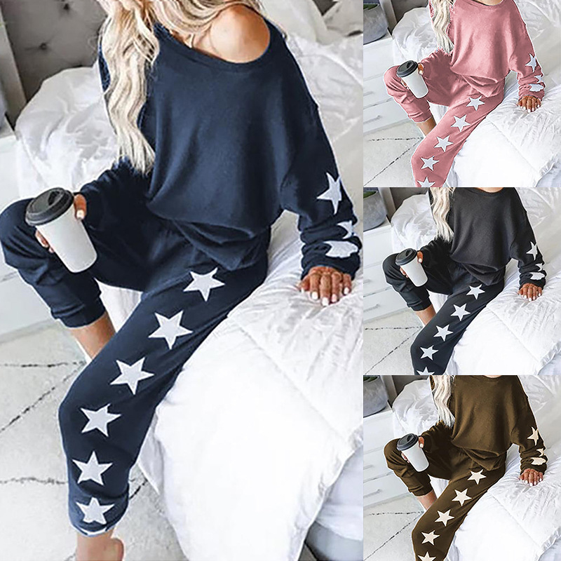 

2020 Summer New Two-Piece Women' Women' Printed Long-Sleeve Casual Set, Army green