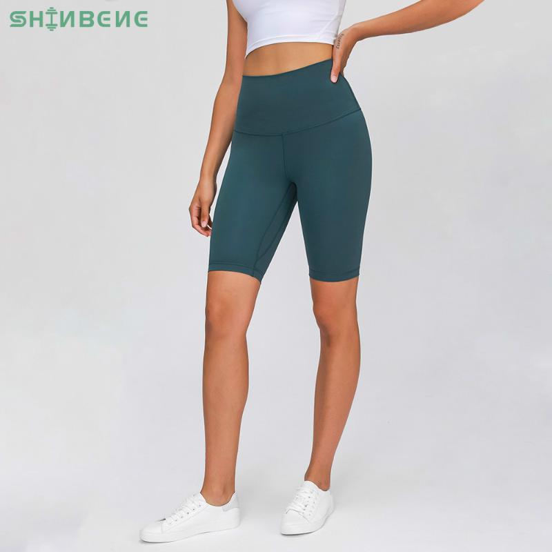 

SHINBENE SUPER HIGH RISE Buttery-Soft Yoga Workout Biker Shorts Women Naked-feel Four-Way Stretchy Gym Fitness Sport Long Shorts, Black