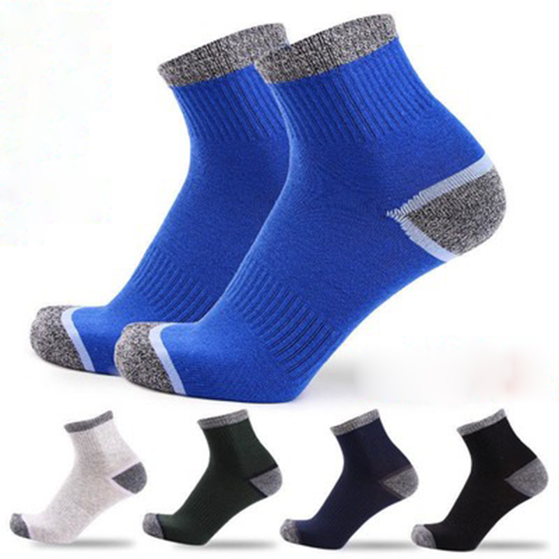 

5 Pairs/lot high quality Men's sports socks cotton casual breathable crew socks for men meias 2020 New Casual Breathable Active, 5 pairs dark green