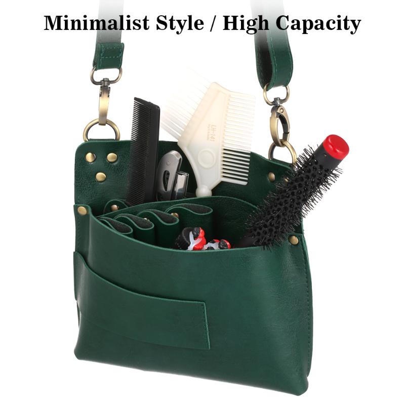 

New Leather Barber Scissor Storage Hairdressing Holder Scissor Pouch Holster Bag With Shoulder Belt Hairdressing Holder Case Bag