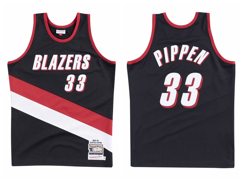 

Men Portland Trail Blazers Scottie Pippen 33 Road Mitchell & Ness 1999-00 Authentic Jersey, Gold