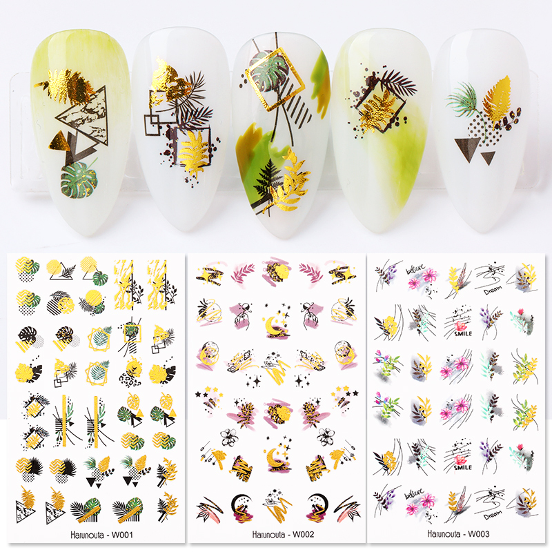 

Flower Nail Water Decal Fruit Transfer Sticker Rose Leaf Decal Summer Nail Art Decoration Manicuring Slider Wrap, 03