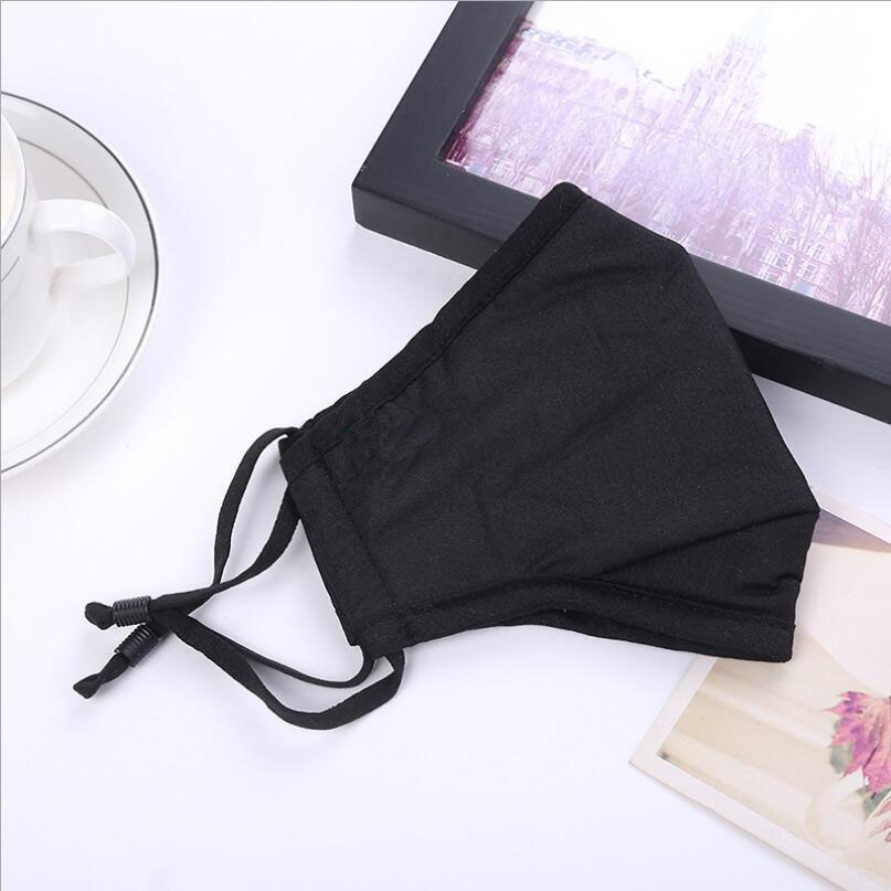 

Adult Black Mask PM2.5 Breathing Filters Protective Face Mouth Cotton Masks Adjustable Washable Reusable Anti Fog Haze Adult
