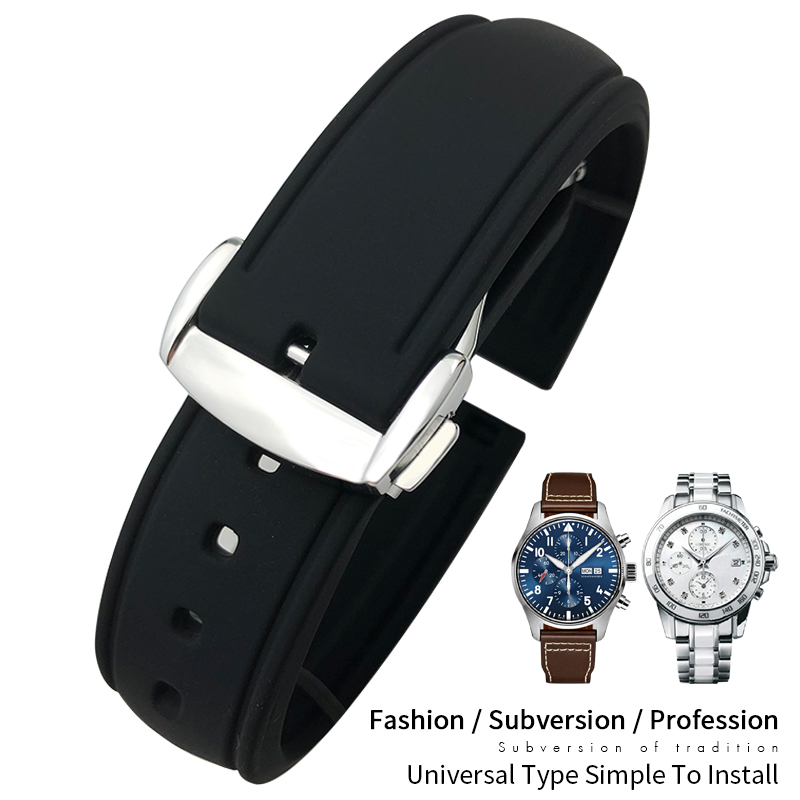 

18mm 19mm 20mm 21mm 22mm 23mm 24mm Ruber Silicone Watch Band for Omega IWC Pilot Citzen Hamilton Breitling Waterproof Strap Free Tools