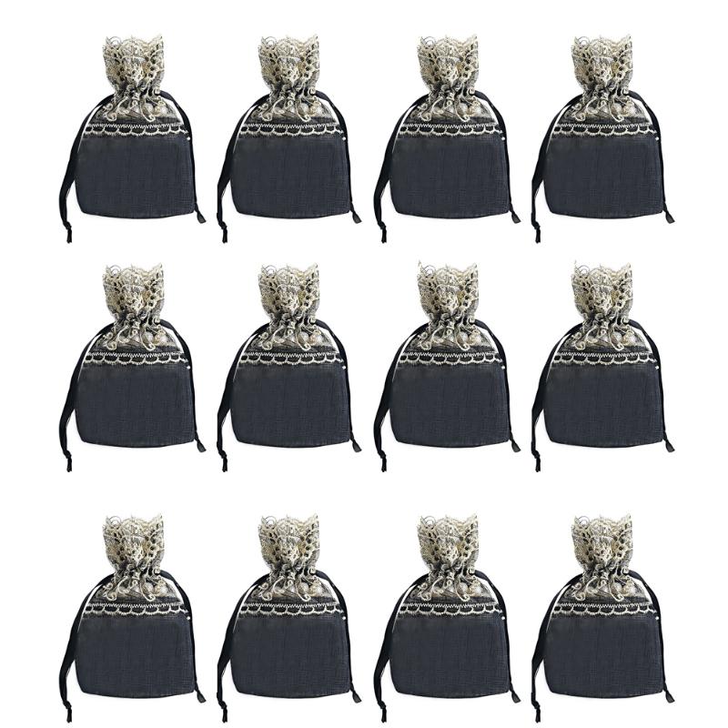 

12pcs Elegant Drawstring Bags Storage Pouch Bag Bundle Bag for Jewelry Gift
