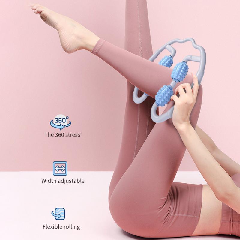 

U Shape Slimming Roller Massager 4 Wheel Fitness Yoga Pilates Massage Stick for Arm Leg Neck Muscle Slimming Equipment