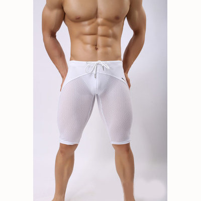 

Men Swimming Trunks Mens Sports Pants Men Breathable Swimming Boxer Shorts Mens Casual Swimwears Wholesale Swimming-Trunks, White