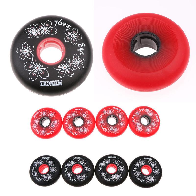 

4pcs Outdoor RolleErsatzrollen Inlinerollen/Skate Wheels 76mm Schwarz, Red