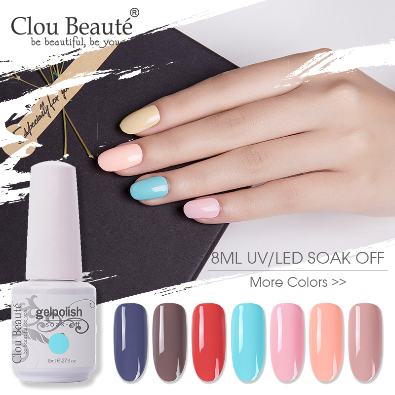 

Clou Beaute 115 Colors Matte UV Gel Nail Polish 8ml Pure Color Gel Polish Semi Permanent Vernis Top Coat Paint Hybrid Gelpolish, 1348