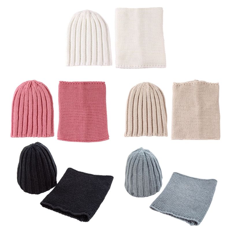 

Drop Ship. 2PCS Toddler Baby Knit Ski Hat Scarf Winter Warm Beanie Cap with Circle Loop Scarf Neckwarmer, Pink