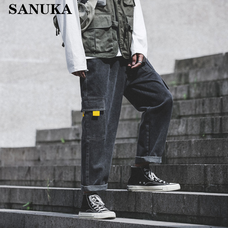 

Streetwear Harajuku Jeans 2020 Men Black Jeans Harem Pants Hip Hop Blue Denim Pants Designer Men High Quality 5XL