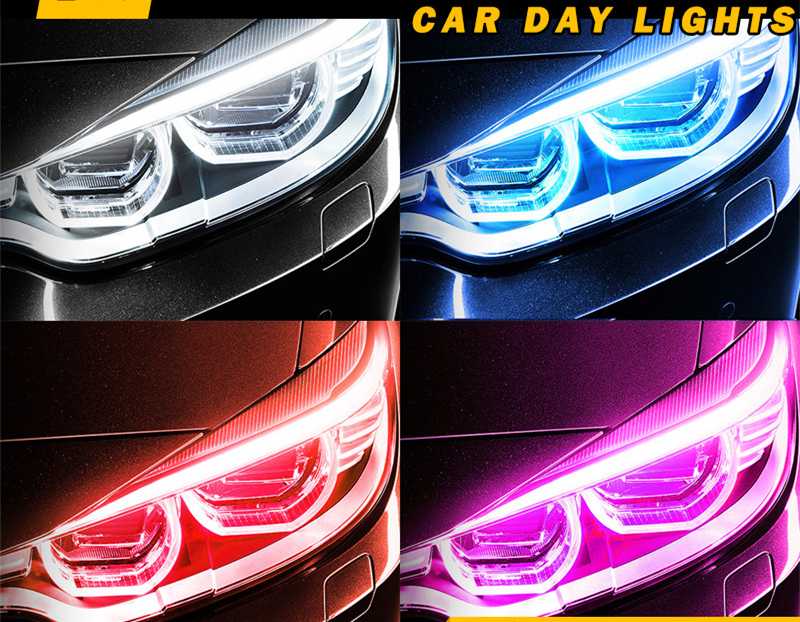

1 Pair 2 Pieces 30cm Car Led Guide Light Gradient Color Unremovable Non-destructive Universal Modification