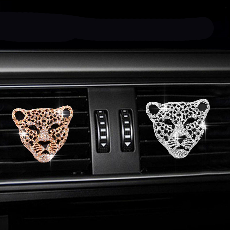 

Car Air Outlet Perfume Clip Auto Interior Decor Aroma Car Air Freshener Diffuser Vent Clip Bling Diamond Leopard Solid Perfume